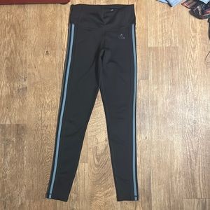 Small Adidas Leggings with teal stripes